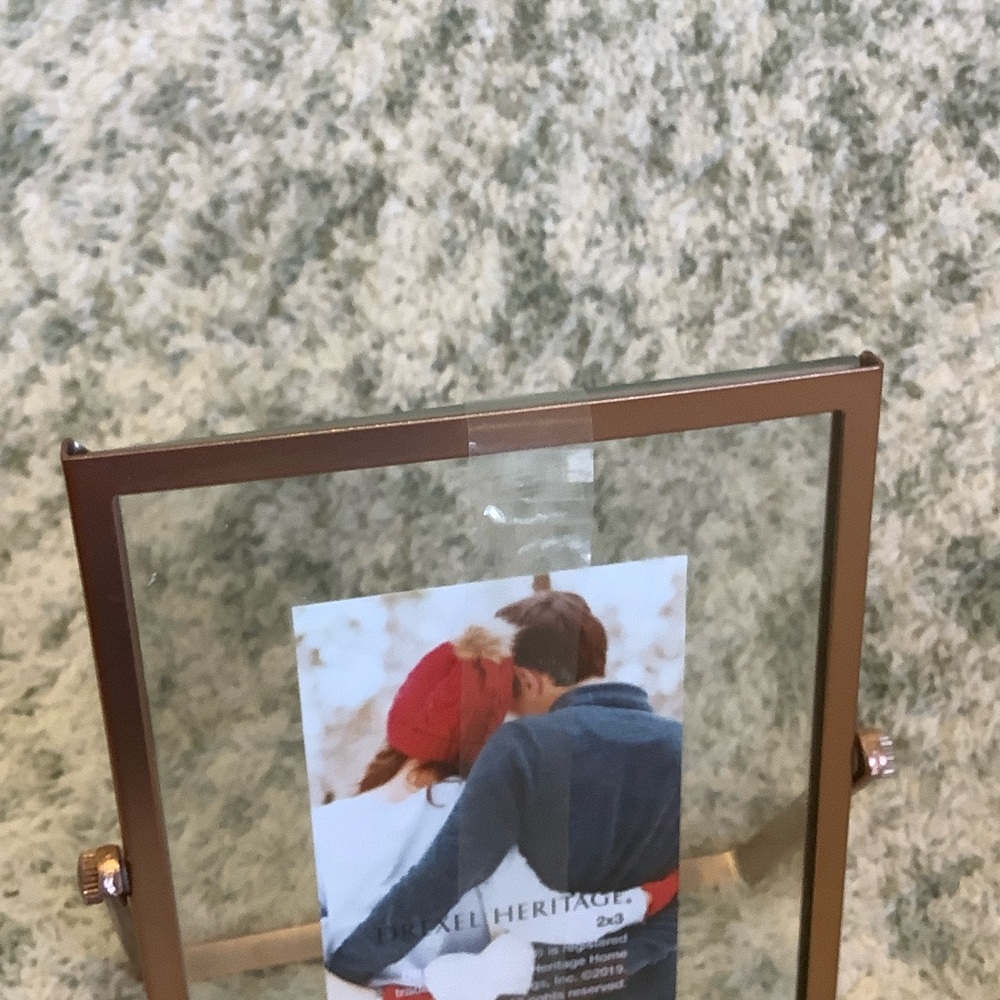 Drexel Heritage Copper-Tone Glass Picture Frame NWT 2x3” - Picture 4 of 12